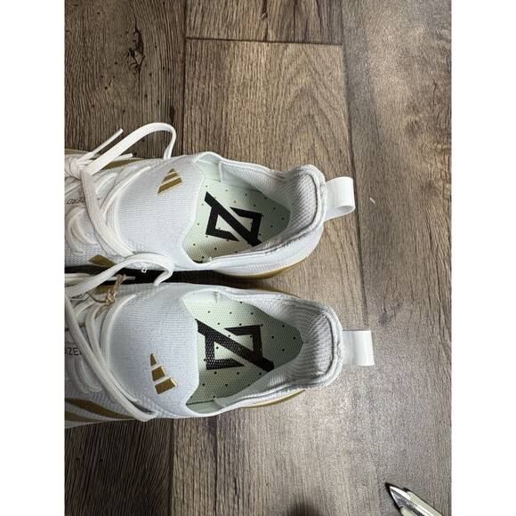 Adidas Adizero Electric White Gold Metallic Football Cleats IE3287 Men's Size 12 - Picture 2 of 8